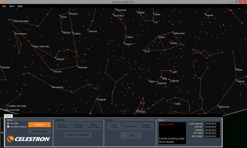 Celestron PWI Telescope Control Software