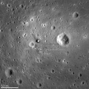 Traquility base, fotografiert aus dem Orbit von der LRO Sonde, @NASA