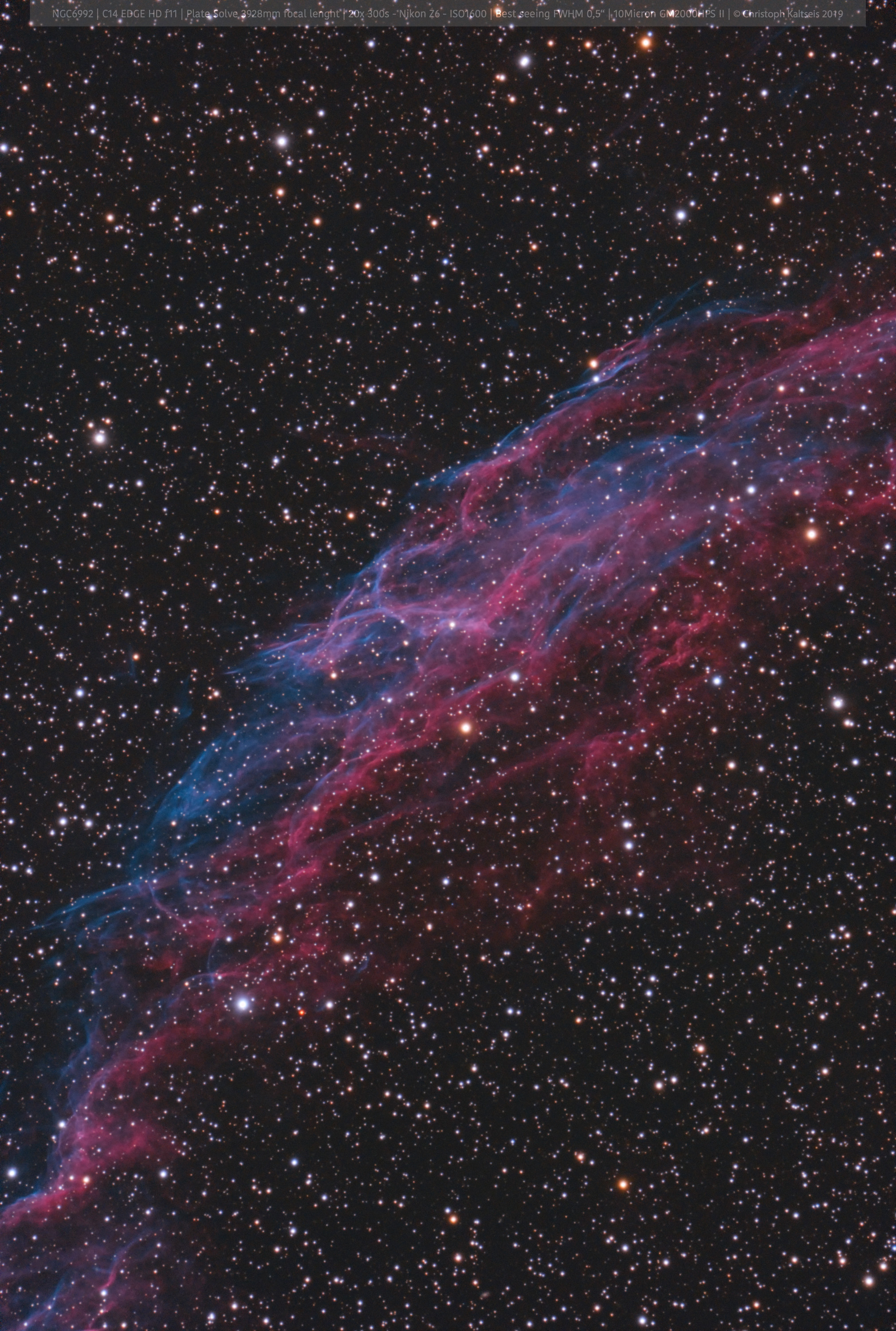 NGC6992 aufgenommen mit Celestron C14 EDGE HD f11 - Christoph Kaltseis