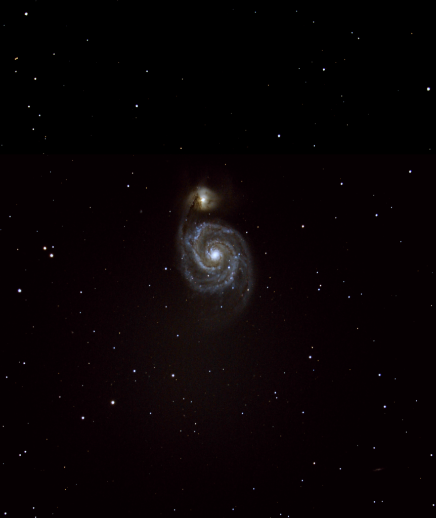 M51 Whirlpool-Galaxie aufgenommen mit Celestron C9.25 - Dieter Fleischer