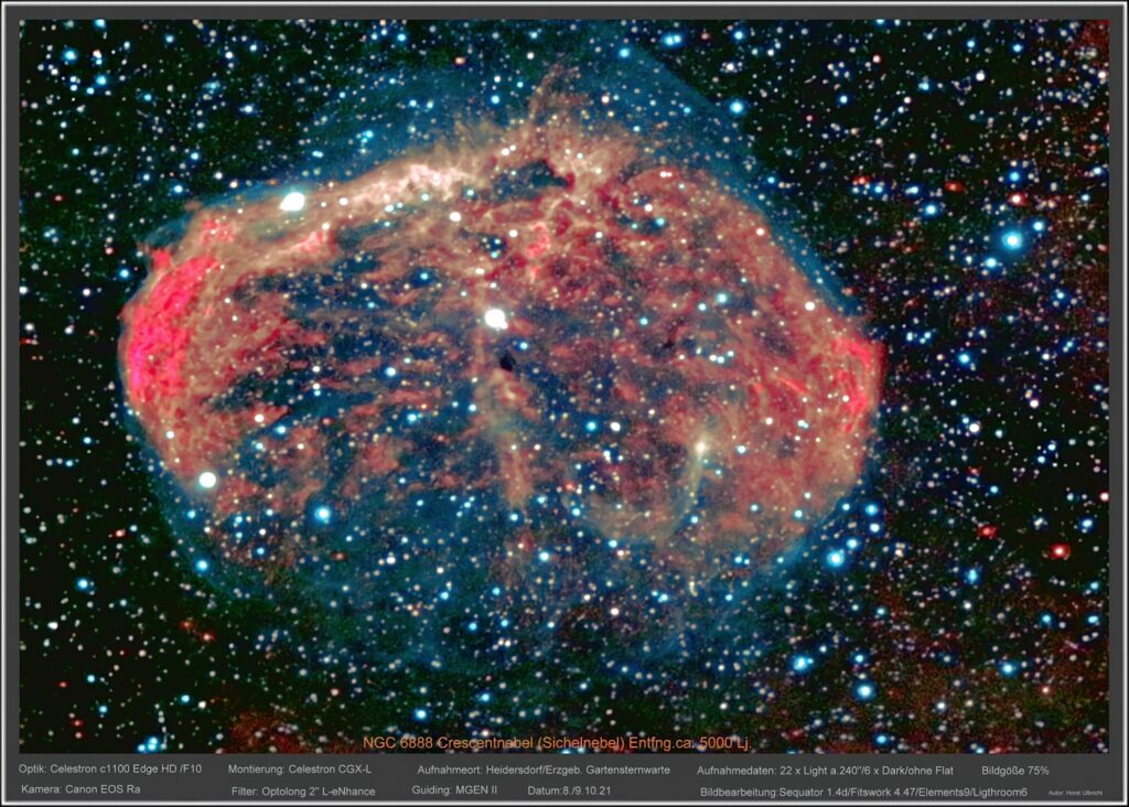 NGC 6888 Crecentnebel aufgenommen mit C 1100Edge HD - Horst Ulbricht