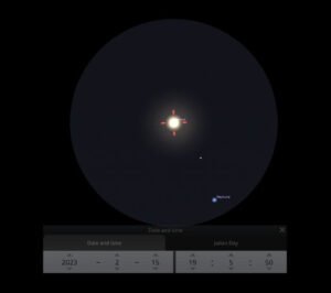 Venus und Neptun - simulierter Blick durch ein Celestron 8