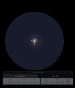 Simulierter Blick auf die Venus am 22. Februar 2023 durch ein Celestron 8