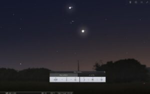 Jupiter, Venus und Mond am Abend des 22. Februar 2023