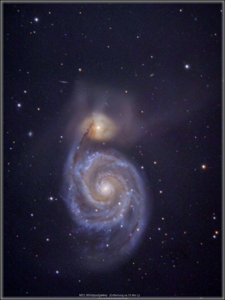 Galaxis M 51 aufgenommen mit Celestron C 1100 EDGH HD - Horst Ulbricht